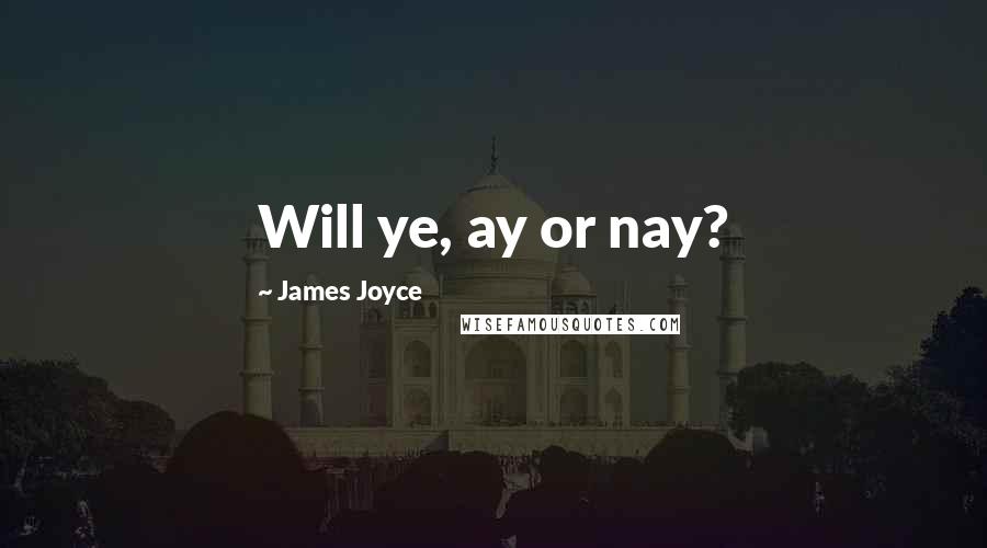 James Joyce Quotes: Will ye, ay or nay?