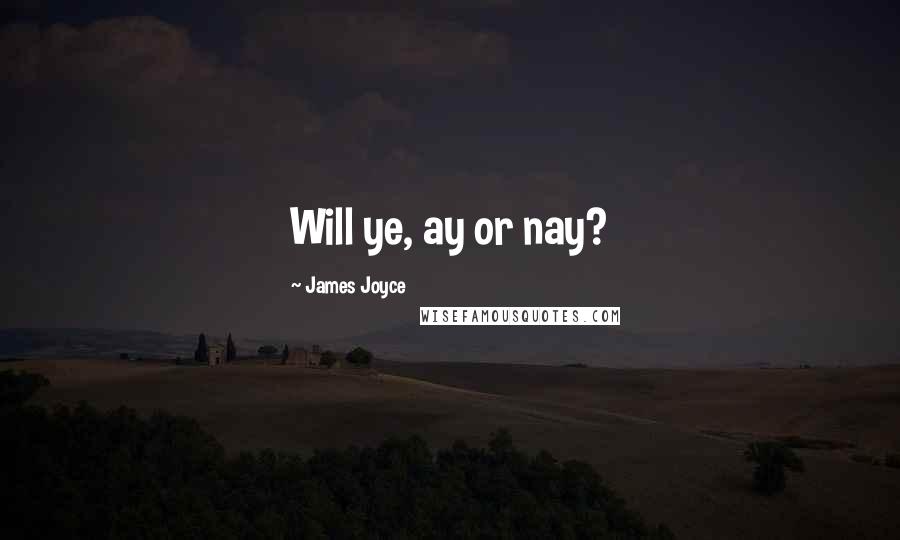 James Joyce Quotes: Will ye, ay or nay?