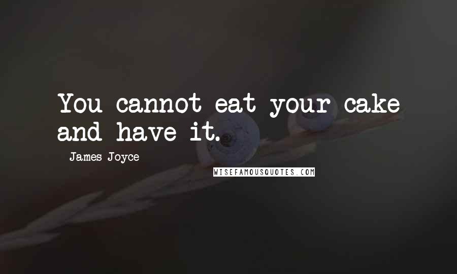 James Joyce Quotes: You cannot eat your cake and have it.