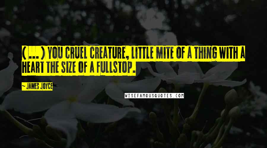 James Joyce Quotes: ( ... ) You cruel creature, little mite of a thing with a heart the size of a fullstop.