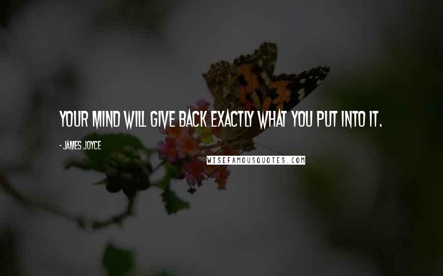 James Joyce Quotes: Your mind will give back exactly what you put into it.
