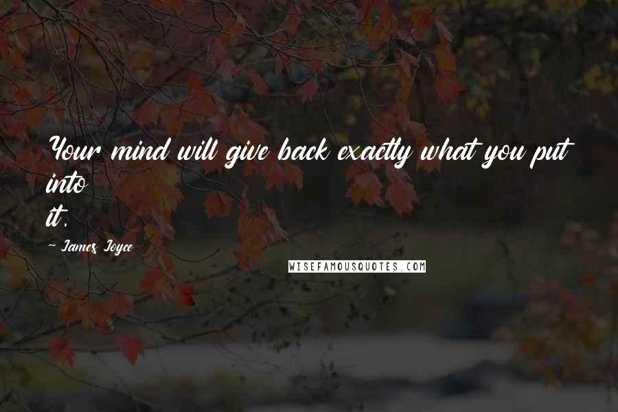 James Joyce Quotes: Your mind will give back exactly what you put into it.