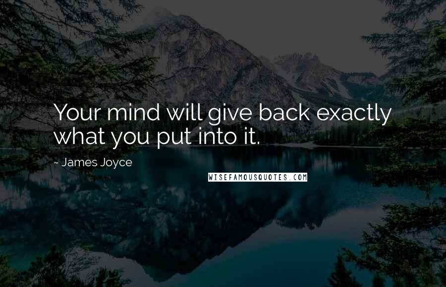 James Joyce Quotes: Your mind will give back exactly what you put into it.