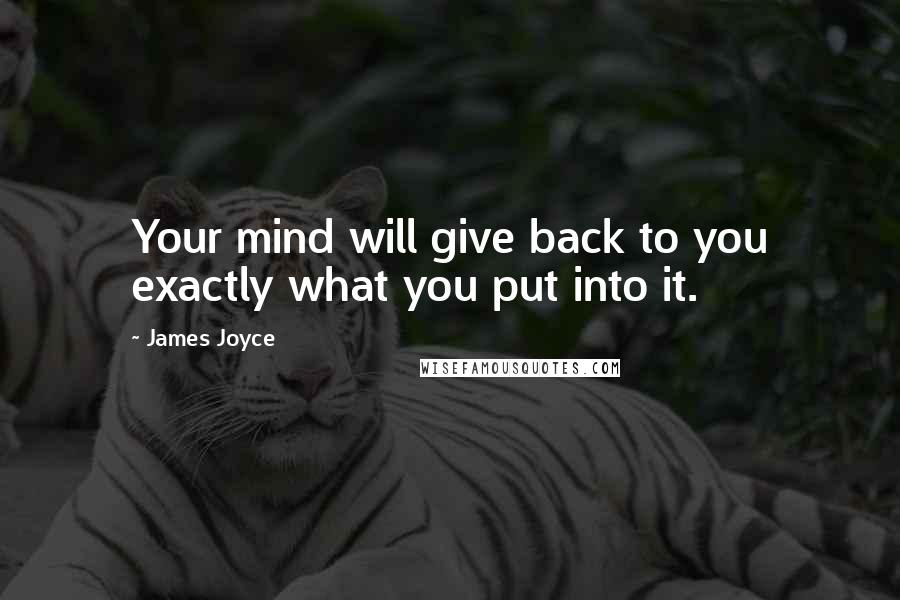 James Joyce Quotes: Your mind will give back to you exactly what you put into it.