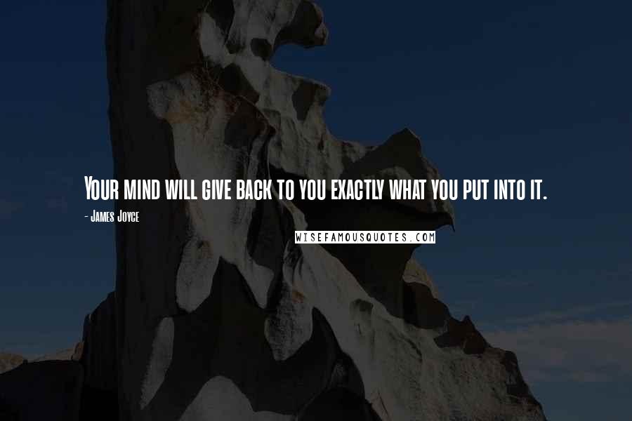 James Joyce Quotes: Your mind will give back to you exactly what you put into it.