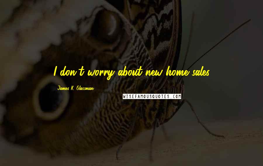 James K. Glassman Quotes: I don't worry about new home sales