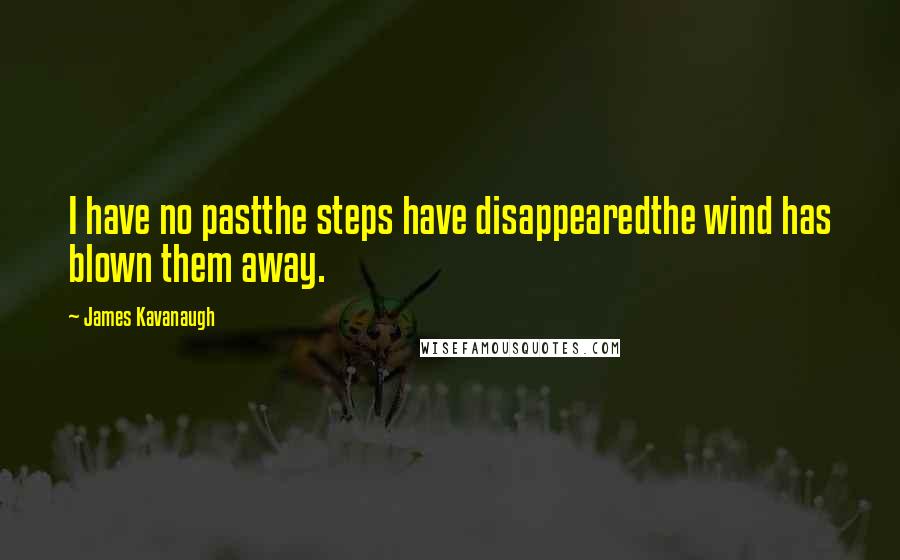 James Kavanaugh Quotes: I have no pastthe steps have disappearedthe wind has blown them away.