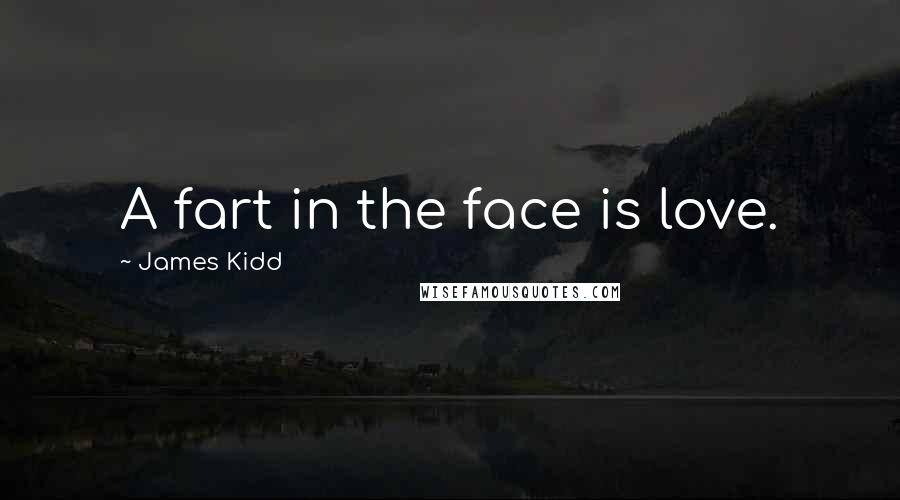 James Kidd Quotes: A fart in the face is love.