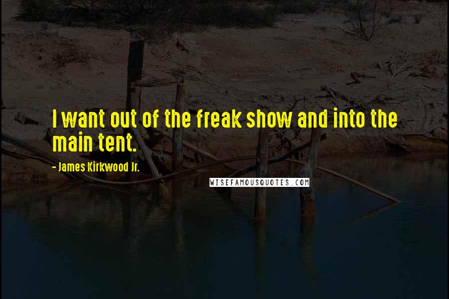 James Kirkwood Jr. Quotes: I want out of the freak show and into the main tent.