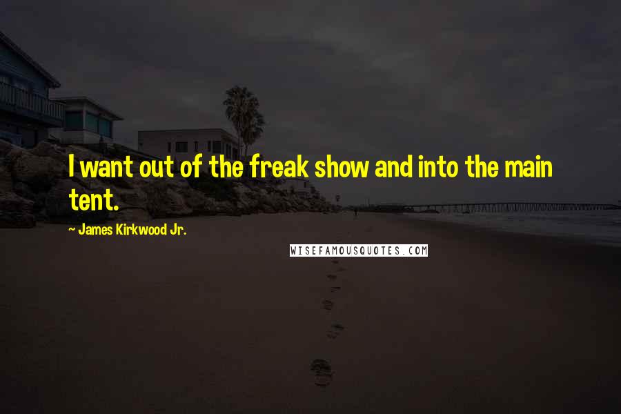 James Kirkwood Jr. Quotes: I want out of the freak show and into the main tent.