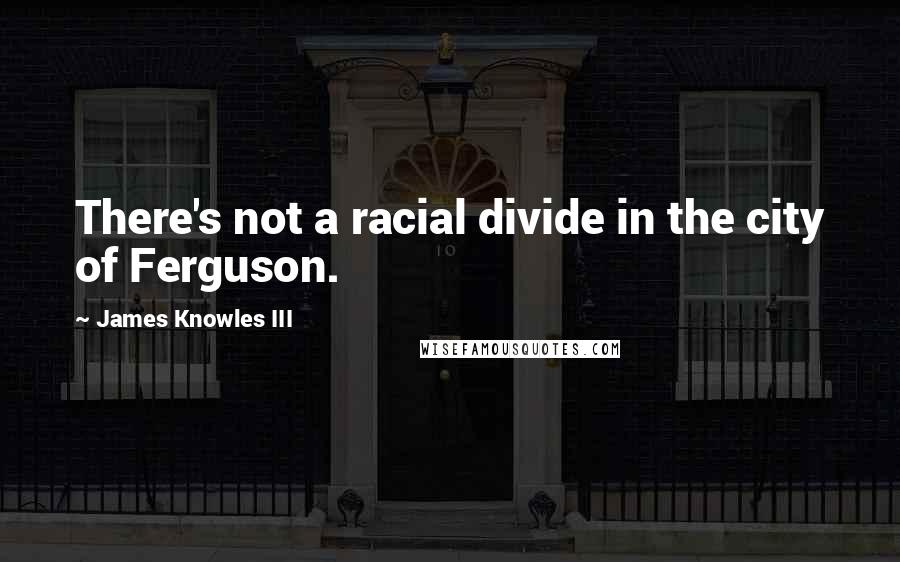 James Knowles III Quotes: There's not a racial divide in the city of Ferguson.