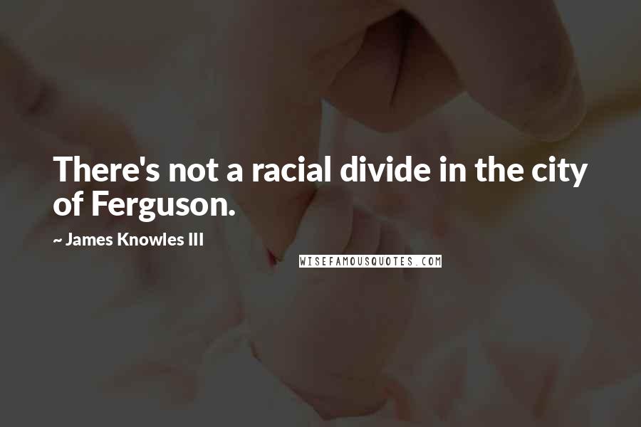 James Knowles III Quotes: There's not a racial divide in the city of Ferguson.