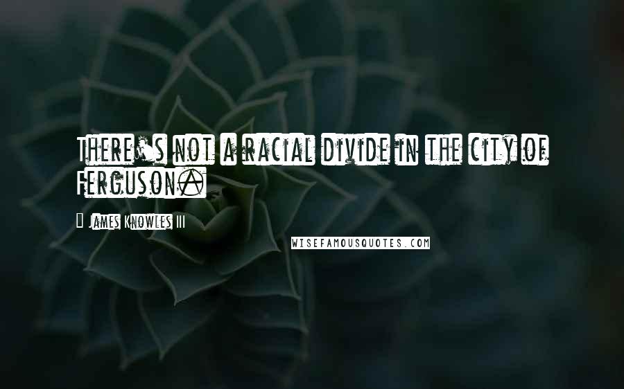 James Knowles III Quotes: There's not a racial divide in the city of Ferguson.