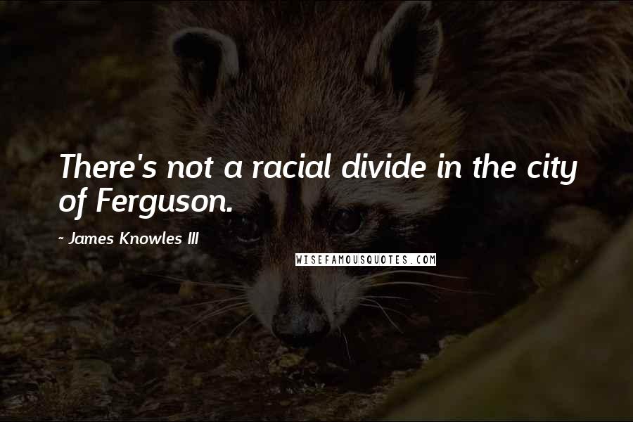 James Knowles III Quotes: There's not a racial divide in the city of Ferguson.