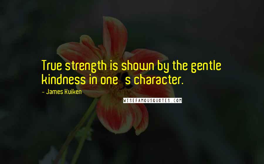 James Kuiken Quotes: True strength is shown by the gentle kindness in one's character.