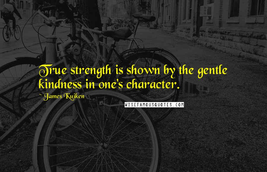 James Kuiken Quotes: True strength is shown by the gentle kindness in one's character.