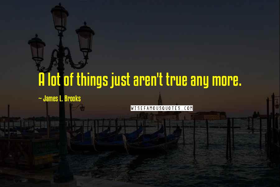 James L. Brooks Quotes: A lot of things just aren't true any more.