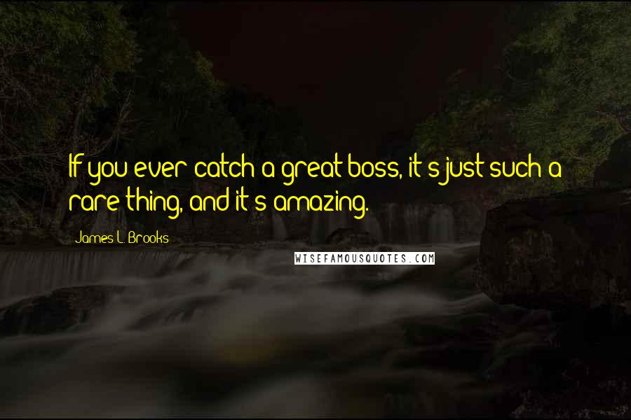 James L. Brooks Quotes: If you ever catch a great boss, it's just such a rare thing, and it's amazing.