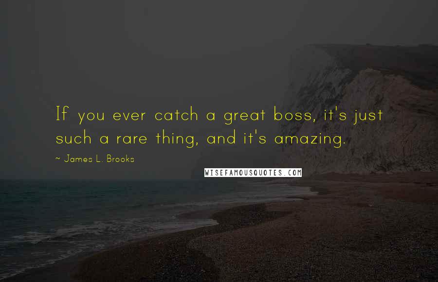 James L. Brooks Quotes: If you ever catch a great boss, it's just such a rare thing, and it's amazing.