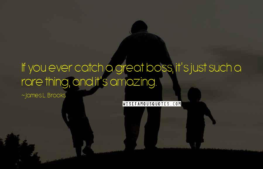 James L. Brooks Quotes: If you ever catch a great boss, it's just such a rare thing, and it's amazing.