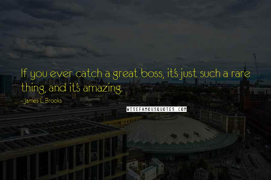 James L. Brooks Quotes: If you ever catch a great boss, it's just such a rare thing, and it's amazing.