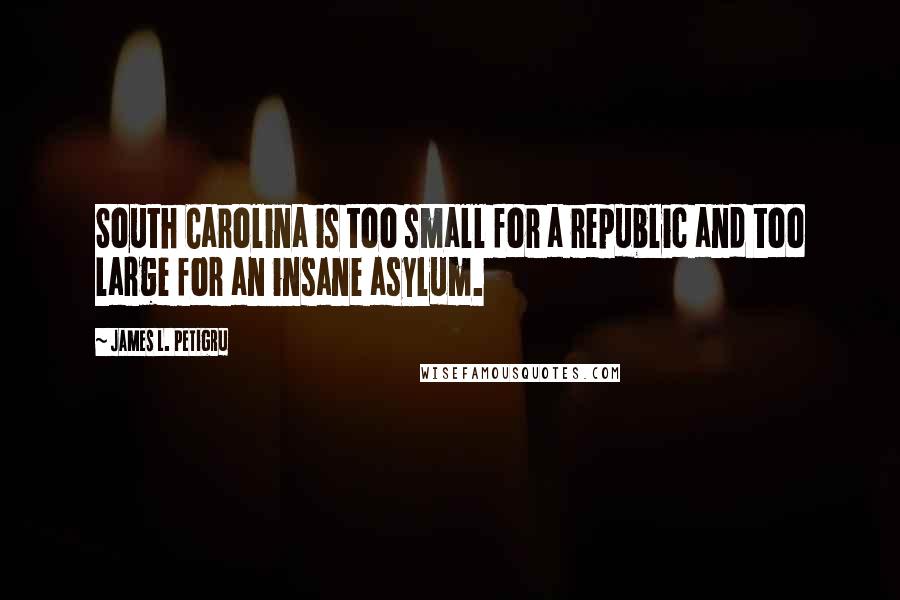 James L. Petigru Quotes: South Carolina is too small for a republic and too large for an insane asylum.