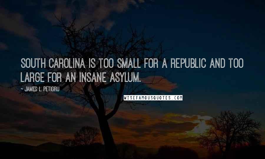 James L. Petigru Quotes: South Carolina is too small for a republic and too large for an insane asylum.