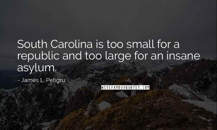 James L. Petigru Quotes: South Carolina is too small for a republic and too large for an insane asylum.