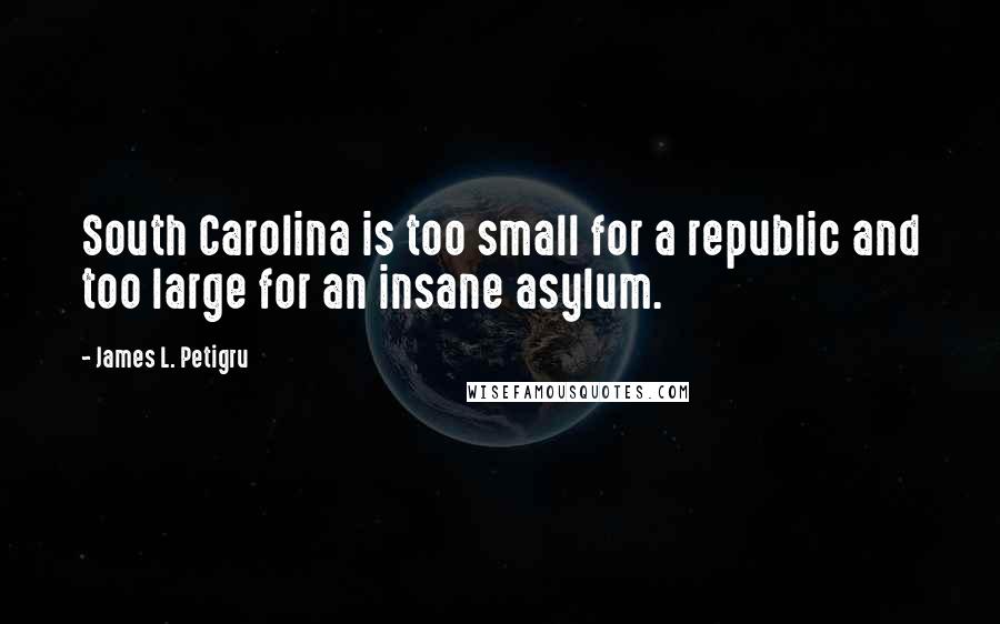 James L. Petigru Quotes: South Carolina is too small for a republic and too large for an insane asylum.