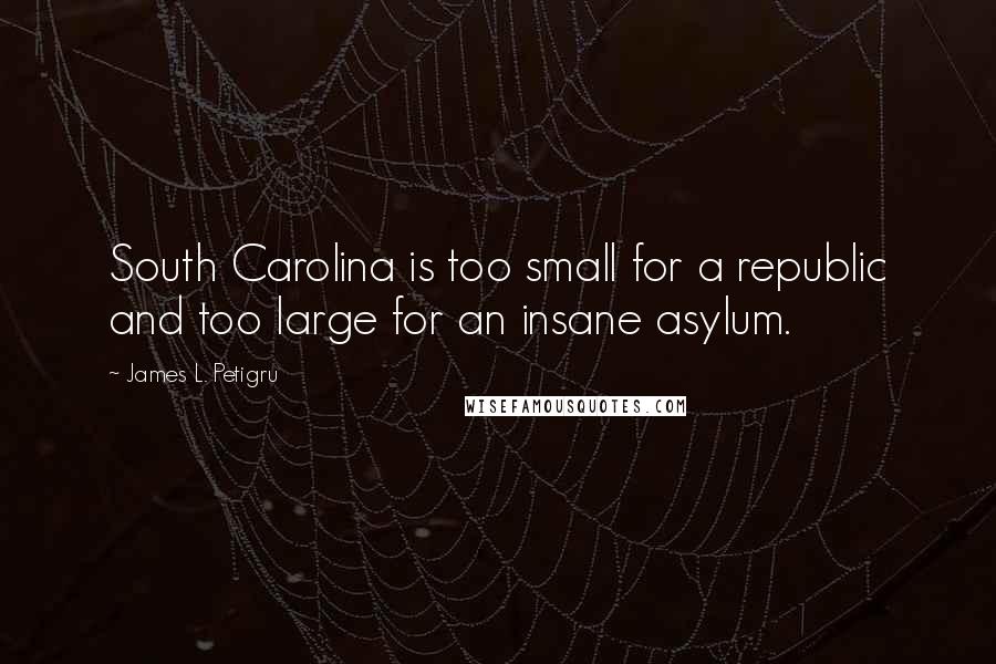 James L. Petigru Quotes: South Carolina is too small for a republic and too large for an insane asylum.