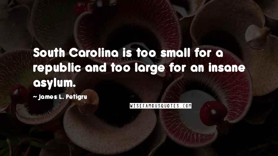 James L. Petigru Quotes: South Carolina is too small for a republic and too large for an insane asylum.