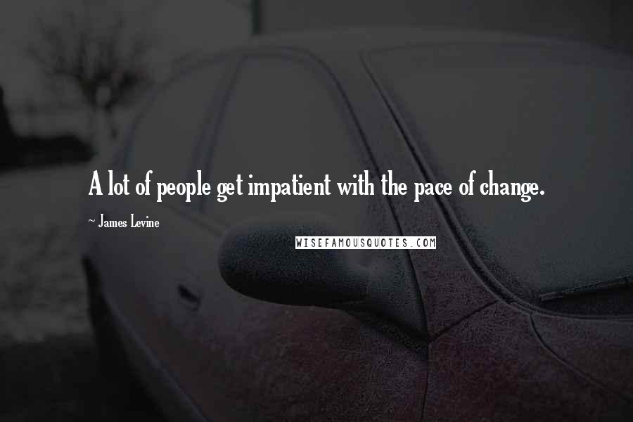 James Levine Quotes: A lot of people get impatient with the pace of change.