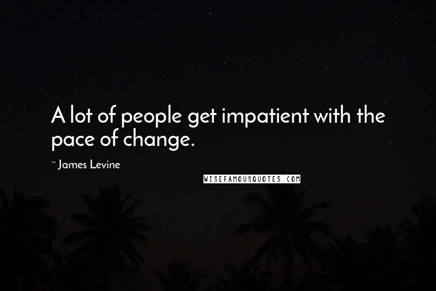 James Levine Quotes: A lot of people get impatient with the pace of change.