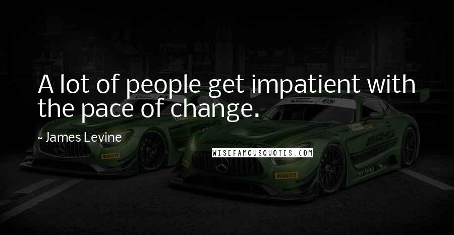 James Levine Quotes: A lot of people get impatient with the pace of change.