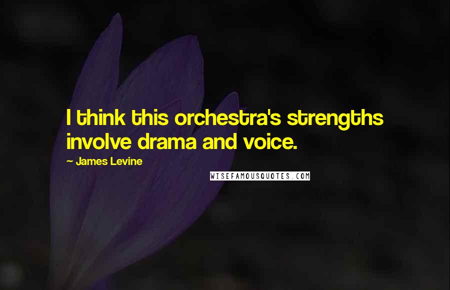 James Levine Quotes: I think this orchestra's strengths involve drama and voice.