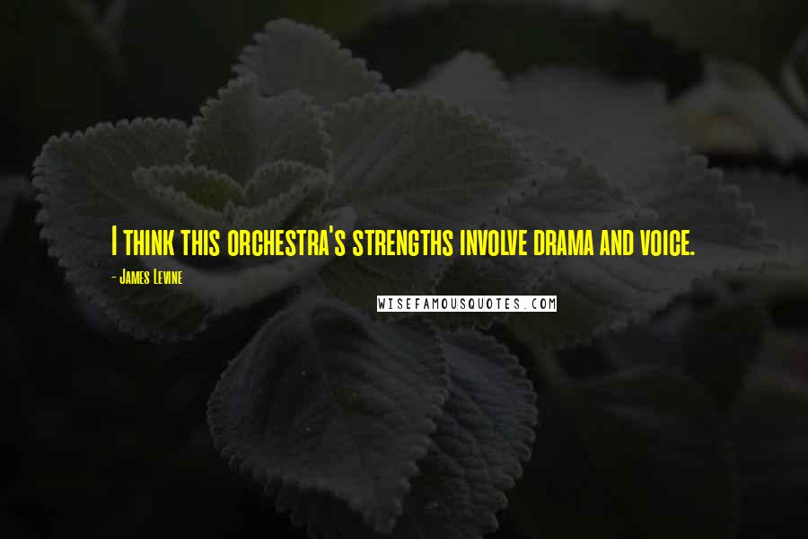 James Levine Quotes: I think this orchestra's strengths involve drama and voice.