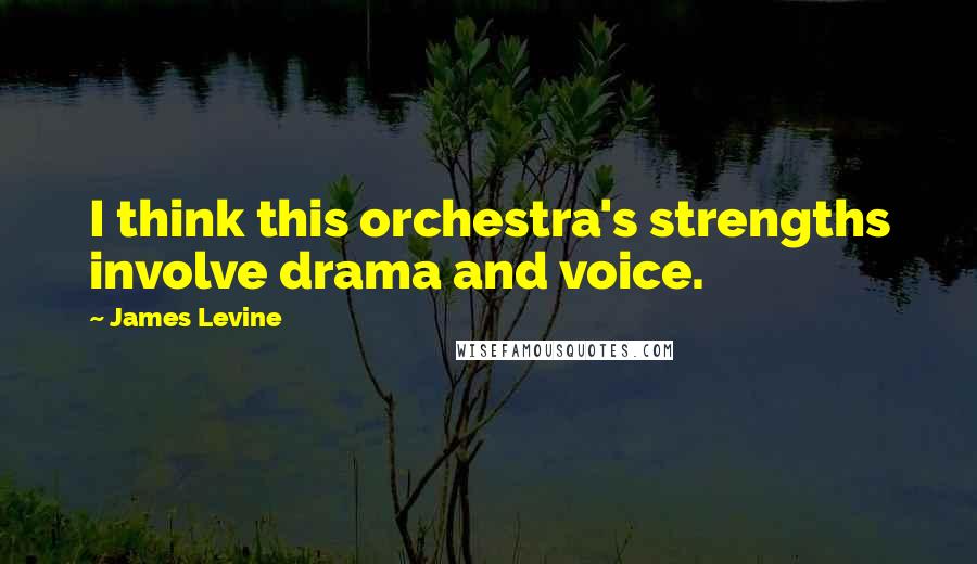James Levine Quotes: I think this orchestra's strengths involve drama and voice.
