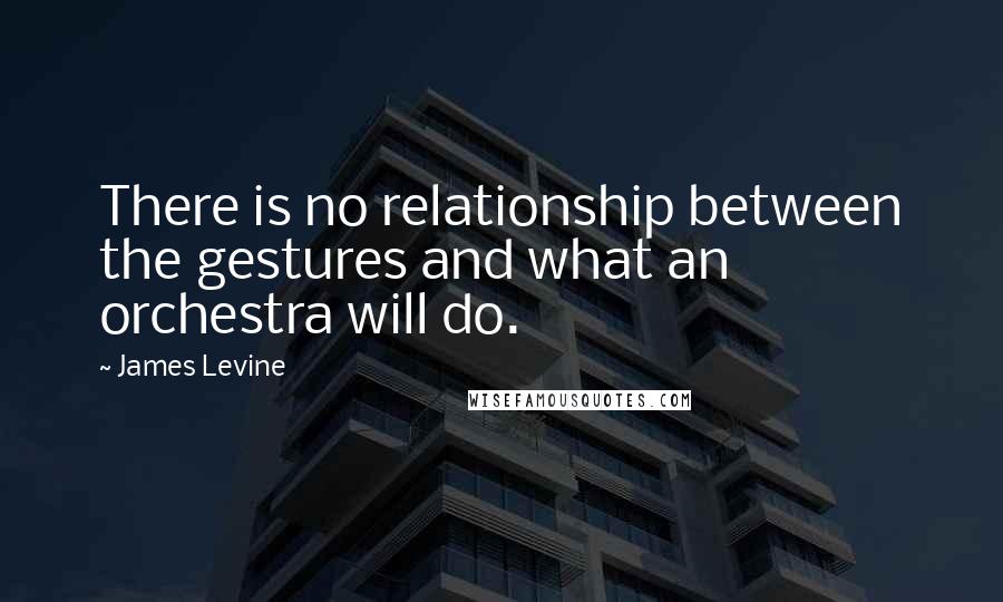 James Levine Quotes: There is no relationship between the gestures and what an orchestra will do.