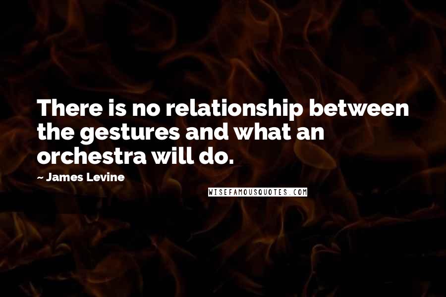 James Levine Quotes: There is no relationship between the gestures and what an orchestra will do.