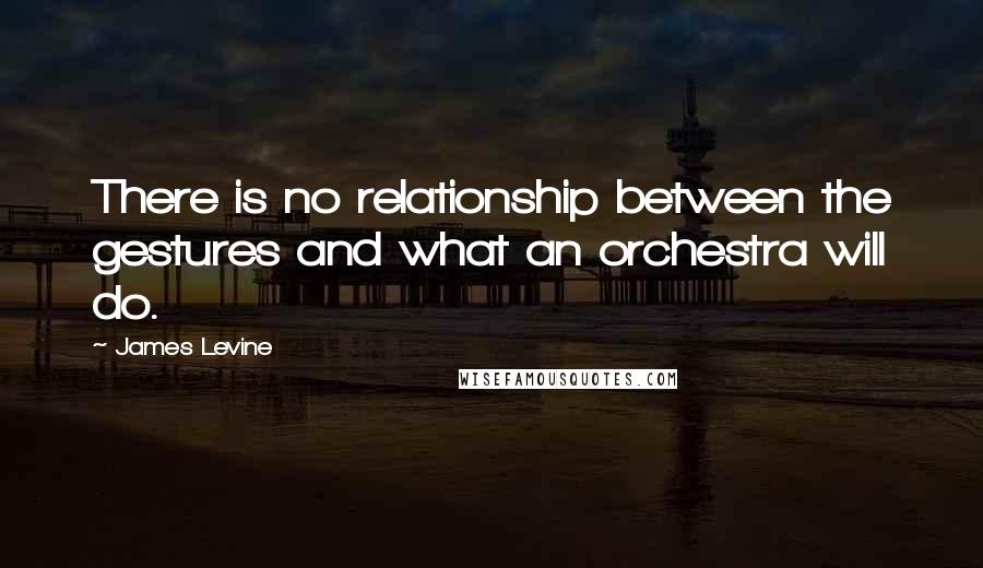 James Levine Quotes: There is no relationship between the gestures and what an orchestra will do.