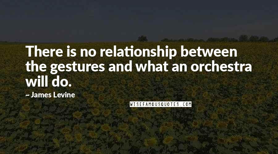 James Levine Quotes: There is no relationship between the gestures and what an orchestra will do.