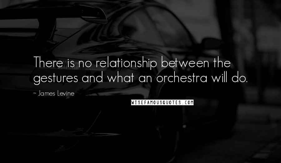 James Levine Quotes: There is no relationship between the gestures and what an orchestra will do.