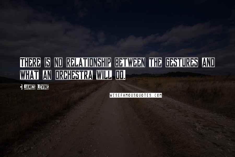 James Levine Quotes: There is no relationship between the gestures and what an orchestra will do.