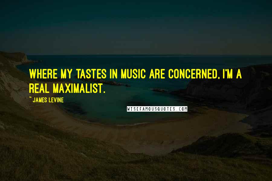 James Levine Quotes: Where my tastes in music are concerned, I'm a real maximalist.