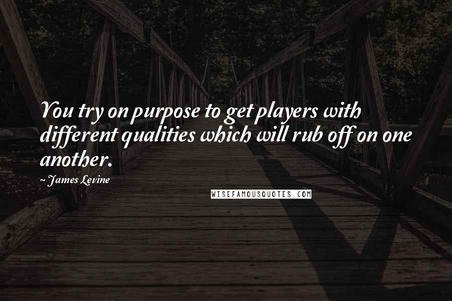 James Levine Quotes: You try on purpose to get players with different qualities which will rub off on one another.