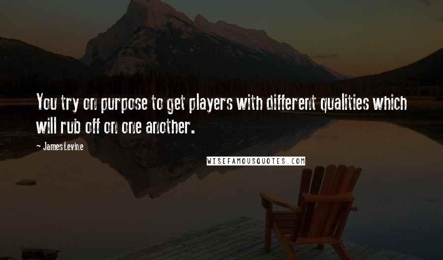 James Levine Quotes: You try on purpose to get players with different qualities which will rub off on one another.