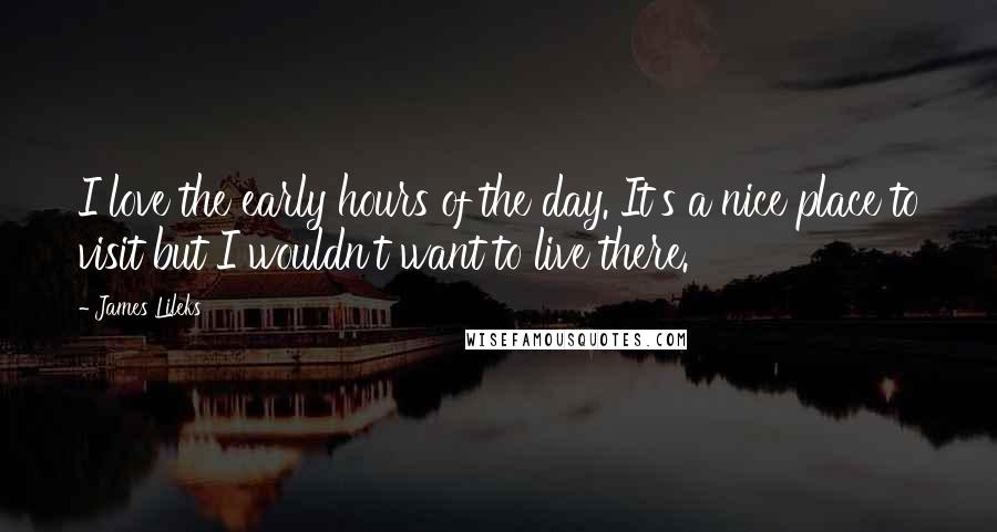 James Lileks Quotes: I love the early hours of the day. It's a nice place to visit but I wouldn't want to live there.