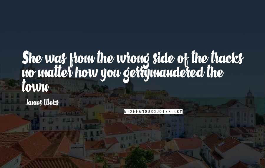 James Lileks Quotes: She was from the wrong side of the tracks no matter how you gerrymandered the town.