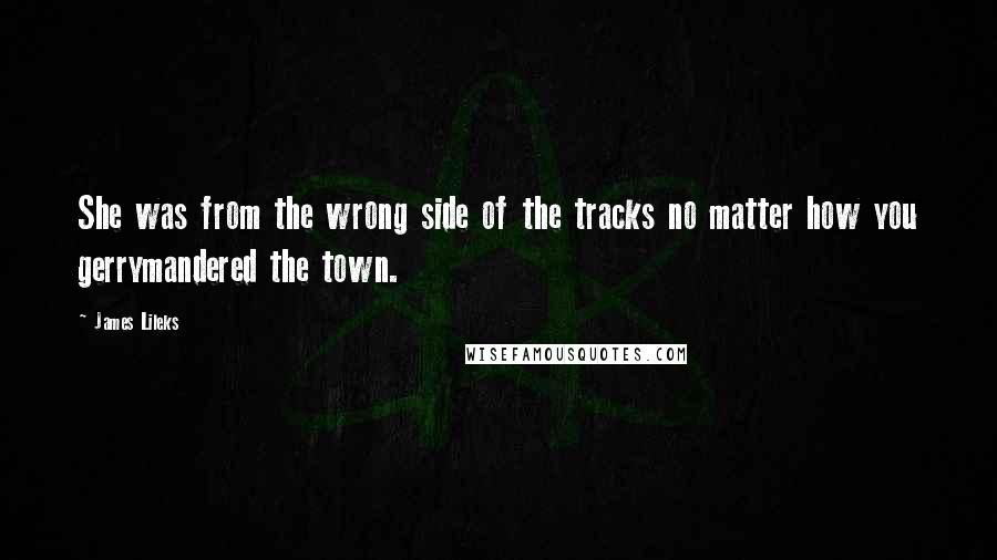 James Lileks Quotes: She was from the wrong side of the tracks no matter how you gerrymandered the town.