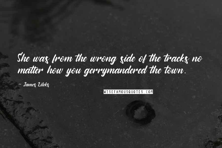 James Lileks Quotes: She was from the wrong side of the tracks no matter how you gerrymandered the town.